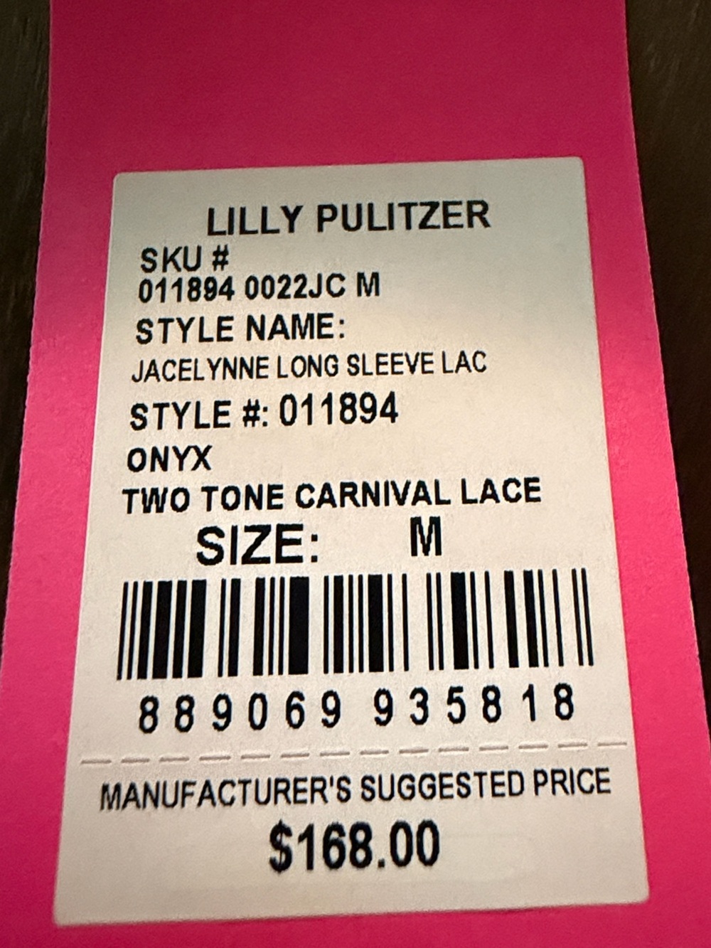 NWT Lilly Pulitzer Jacelynne Black Lace Peplum Blouse Long Sleeve SIZE M - Picture 8 of 8